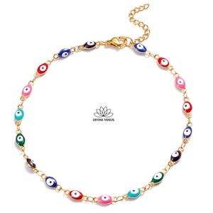 Evil Eye Anklet or Bracelet | Gold Plated Stainless Steel